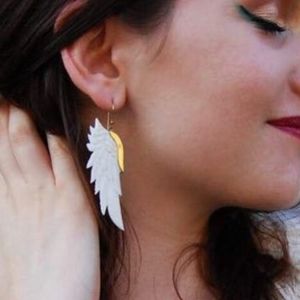 Feather Earrings w/Sterling Silver Hooks